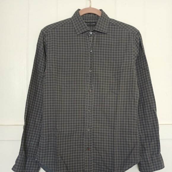 Ralph Lauren Shirt Black Label Button Up Men's Small Plaid Long Sleeve Cotton - Picture 6 of 11